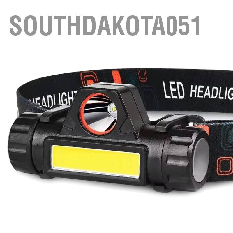Southdakota051 Đèn pha ABS Sạc USB Ánh sáng mạnh cắm trại đường dài để cưỡi đêm Câu cá