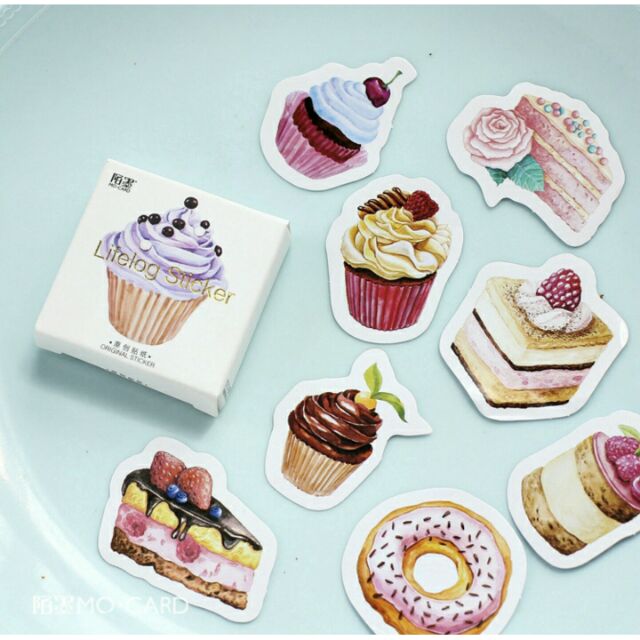 Bộ 45 sticker bánh ngọt Cupcake 🍰🎂