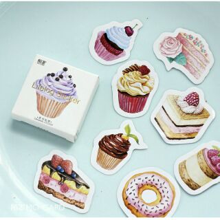 Bộ 45 sticker bánh ngọt Cupcake 🍰🎂