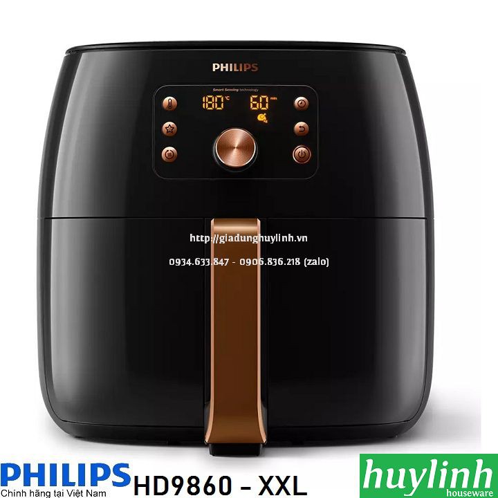 [Mã ELHAMS5 giảm 6% đơn 300K] Nồi chiên không dầu điện tử Philips HD9860 / 90 - size XXL - chính hãng