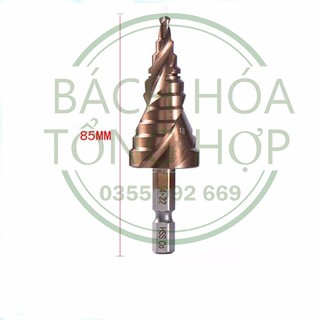 Mũi khoan bước HSS COBAN M35 4-22mm dạng xoắn khoan inox,sắt,thép. Mũi khoan tháp chuôi lục giác chuyên khoan inox