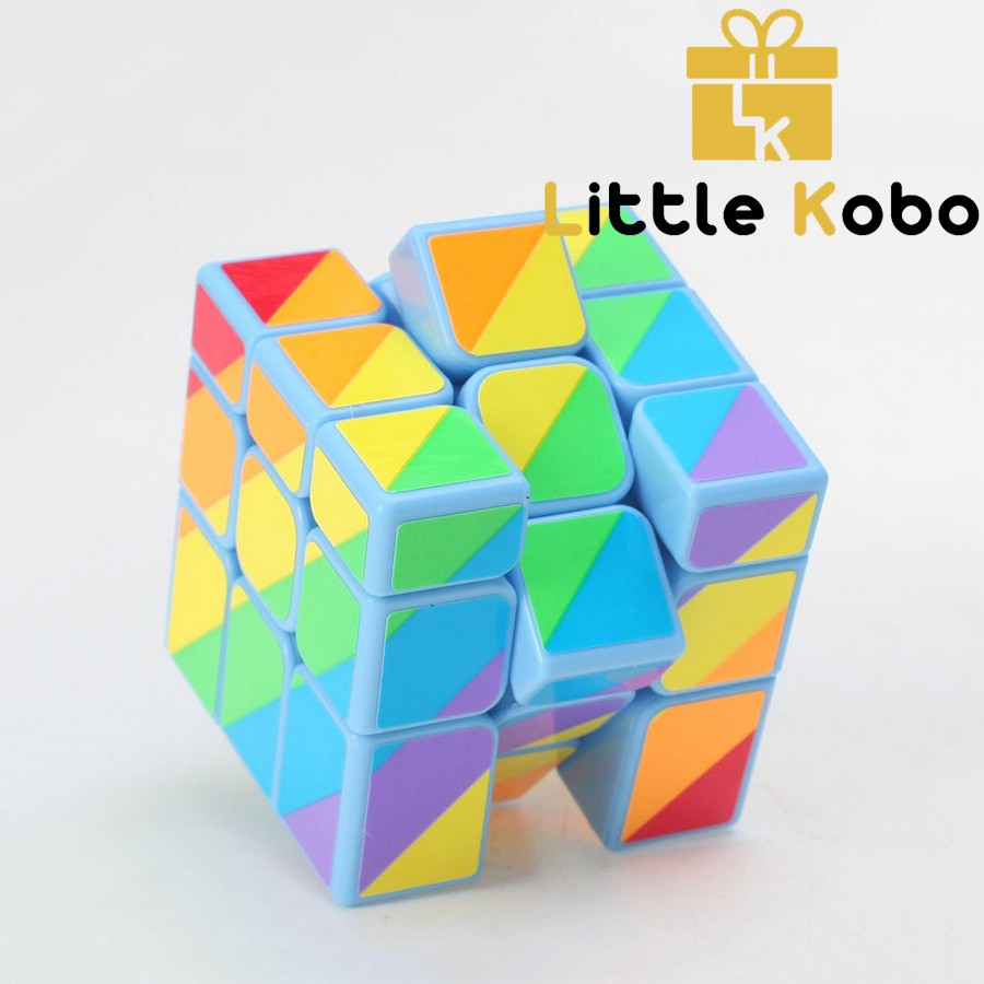 Rubik 3x3 YJ Unequal Six-Color Mirror Cube Rubic Biến Thể 3 Tầng Cầu Vồng