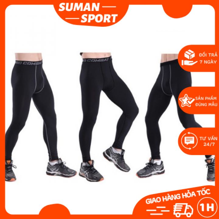 Quần giữ nhiệt nam body tập bóng đá Gym Pro Combat, áo body giữ nhiệt nam GYM SHARK , áo thun nam dài tay cao cấp. !