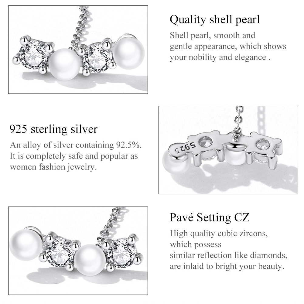 Bông tai BAMOER vỏ sò bạc 925 thời trang cho nữ