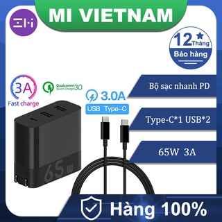 Củ sạc 65w Xiaomi ZMI HA835 HA832 chuẩn PD 3 cổng Cốc sạc nhanh 5.0V 3.6A