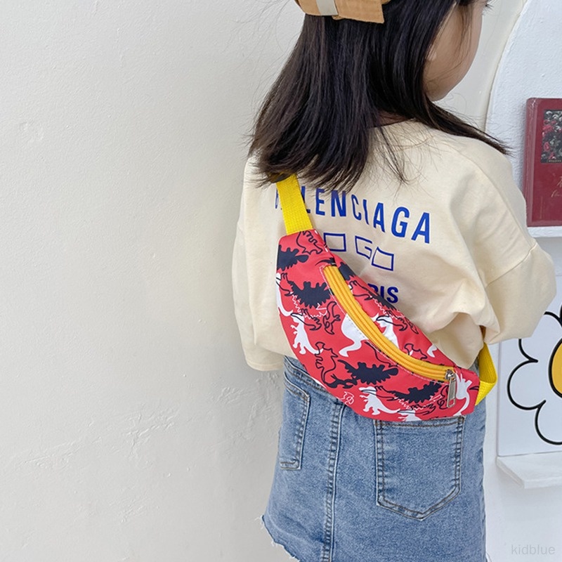 Túi Đeo Chéo Trước Ngực In Họa Tiết Khủng Long Hoạt Hình Phong Cách Phương Tây Dành Cho Trẻ Em