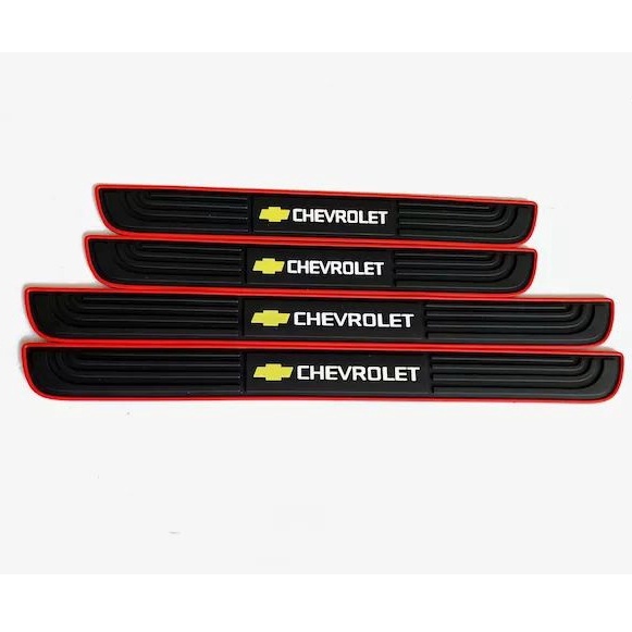 CHEVROLET - Bộ Miếng Dán Chống Trầy Xước Có Logo Hãng CHEVROLET Bảo Vệ Bậc Cửa Và Dán Cốp Xe Hơi, Xe Ô Tô