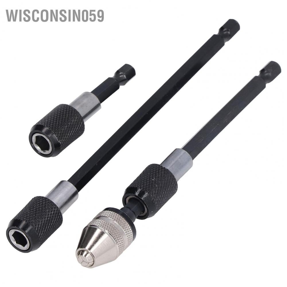 Wisconsin059 1/4in Hex Shank Drill Bit Extension Set Power Tool Magnetic Adapter Holder with Quick Chuck