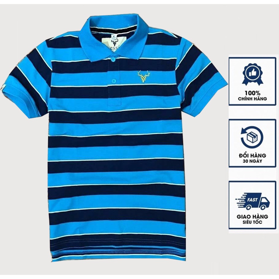 ÁO THUN NAM PHỐC SỌC THÊU LOGO CỰC ĐẸP THUN 100% COTTON CO DÃN 4 CHIỀU_SOCYES210