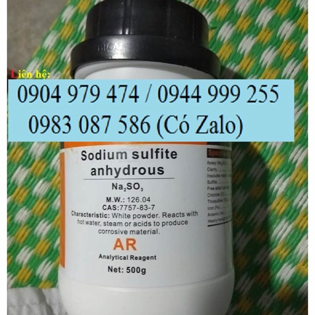 Hóa chất Sodium sulfite CAS 7757-83-7 Na2SO3 Xilong lọ 500g natri sulfit