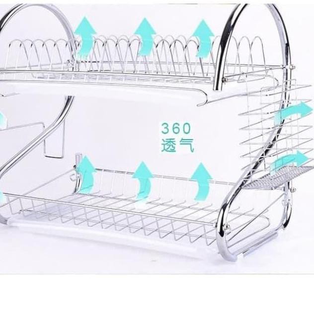 Giá Để Đĩa 2 Tầng Bằng Thép Không Gỉ Tiện Dụng | BigBuy360 - bigbuy360.vn