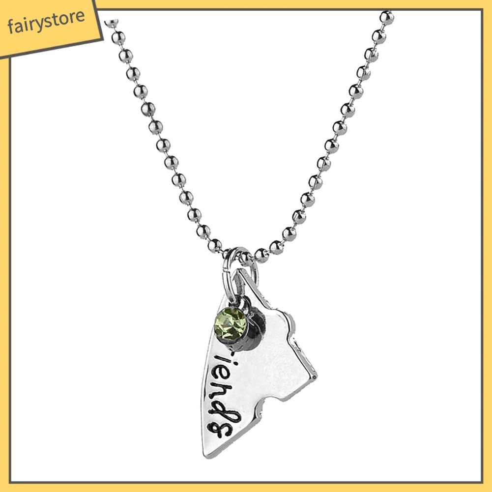 Bộ 4 dây chuyền mảnh ghép trái tim đính kim cương giả dành cho những người bạn