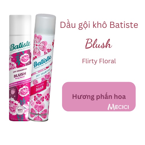 Dầu gội khô Batiste Dry Shampoo 200ml hết ngứa, hết bết dính tóc giúp tóc bồng bềnh, chính hãng - Shop Mecici