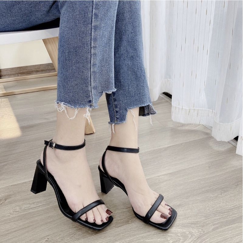 Sandal 6cm gót dẹp