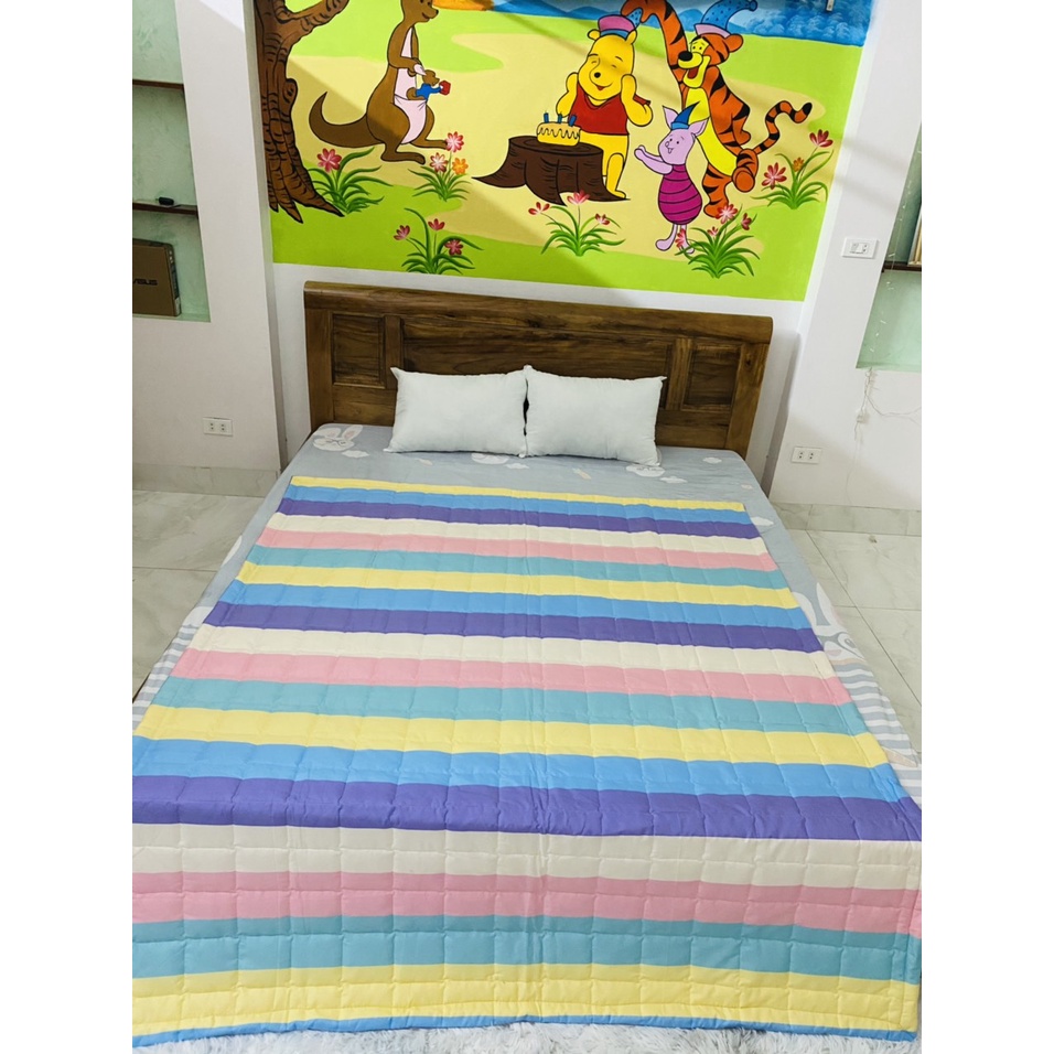 Chăn Hè Cotton Poly Mềm Mịn Trần Bông 3 Lớp