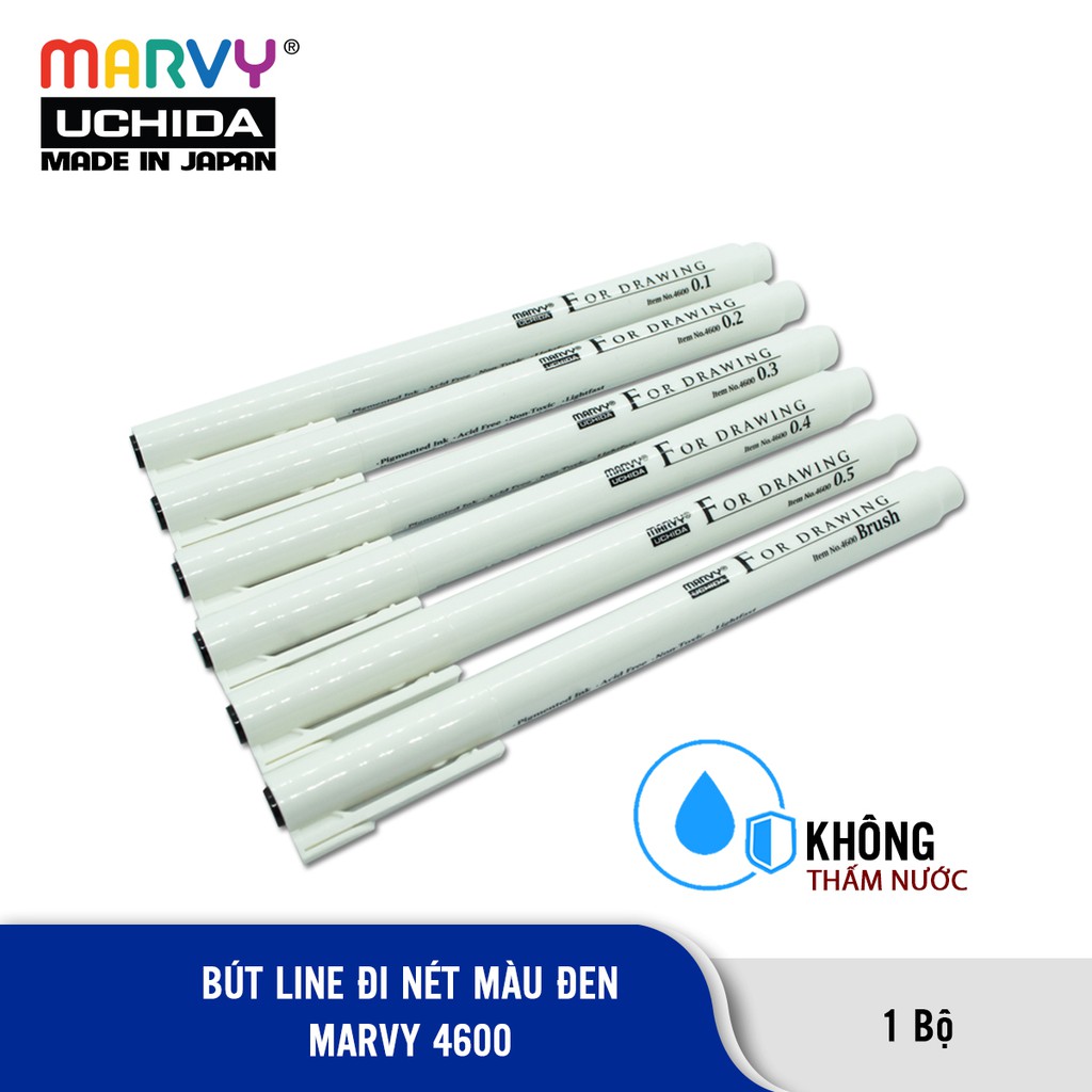 Combo 3 Bút Line Đi Nét Chuyên Nghiệp Marvy Uchida 4600