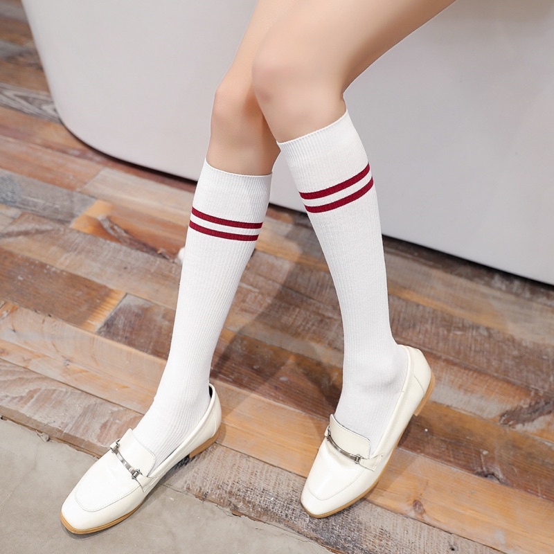Tất  hai sọc cao dưới gối cao cấp