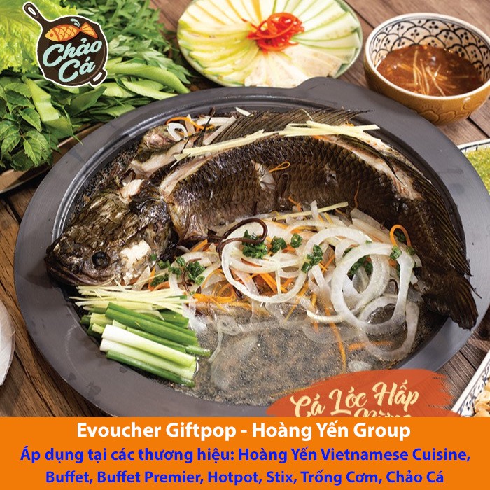 HCM [Evoucher] Áp dụng tại Hoàng Yến VN Cuisine, Buffet, Buffet Premier, Hotpot, Stix, Trống Cơm, Chảo Cá trị giá 200k