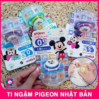 Ti Ngậm Pigeon/ Ty Giả DISNEY Có Nắp Đậy Có Size Cho Bé Từ 0 Tháng Đến 6 Tháng