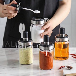 [CHÍNH HÃNG] Hũ thủy tinh đựng gia vị kèm thìa múc 250ml