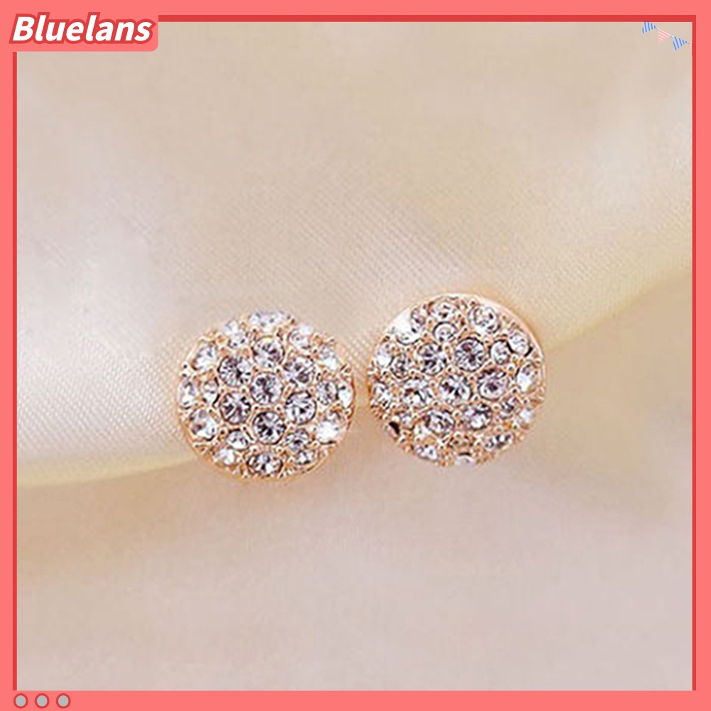 Đôi khuyên tai tròn đính đá thanh lịch cho nữ