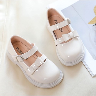 giày búp bê bé gái giày bệt  cho bé có quai dán da bóng mềm nơ  quai ngang đê mềm êm chân thời trang full hộp 806B