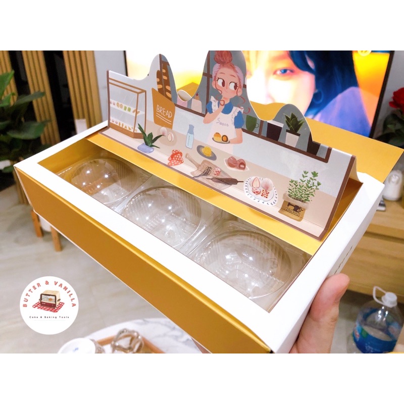 Set 50 Hộp Pet Nắp Cầu Đựng Bánh Trung Thu 50-80Gram