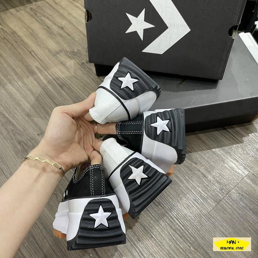 Giày thể thao CV Black - White Run Star Hike Sneakers 2 màu đen trắng hot hit, mẫu mới dành cho nam nữ