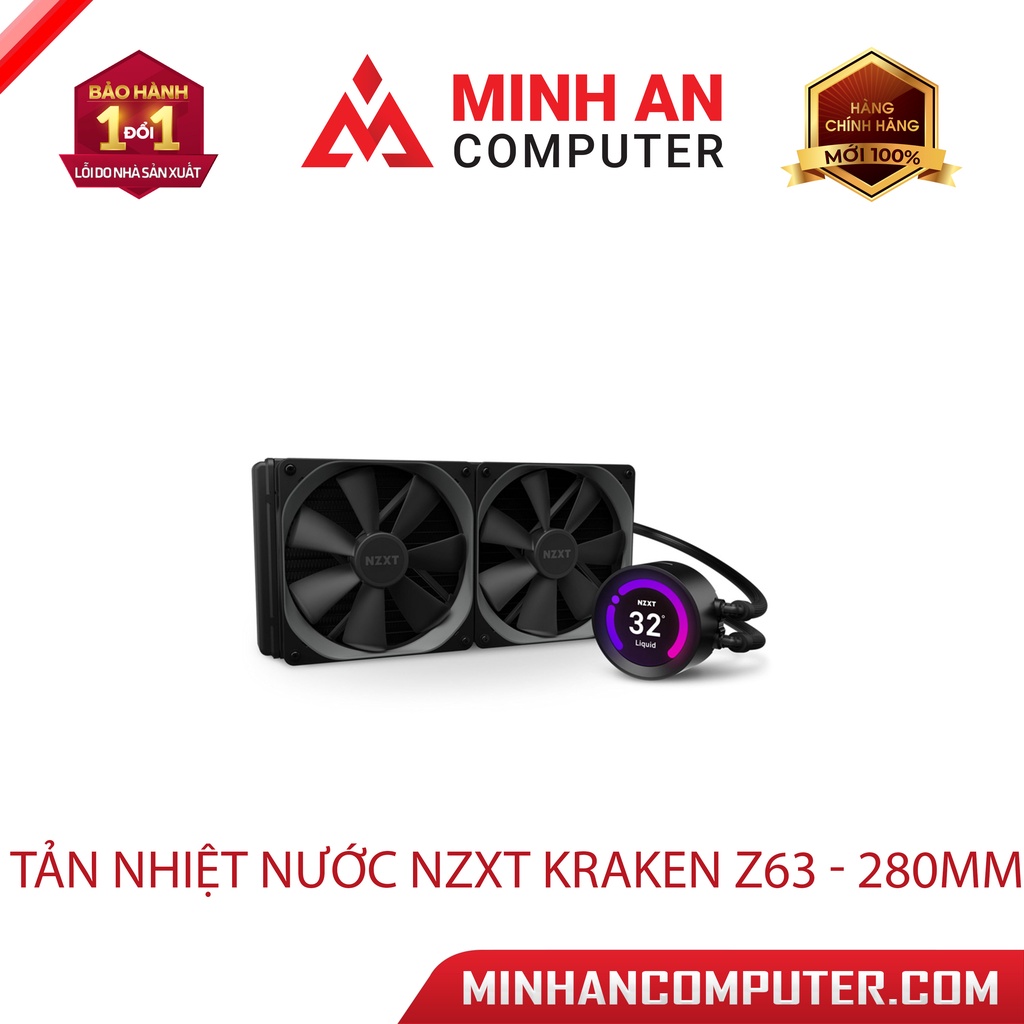 Tản nhiệt nước AIO NZXT Kraken Z63 / Z63 RGB 280mm Hỗ trợ CPU gen 12, socket 1700