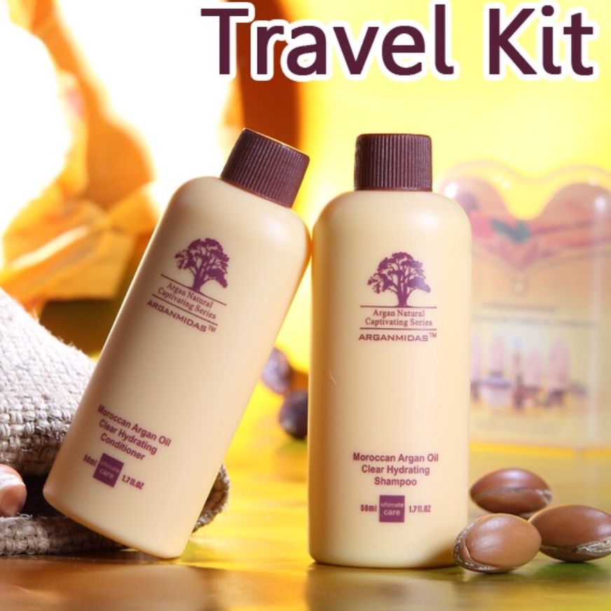 Bộ dầu gội và dầu xả Arganmidas Moroccan Argan Oil Hair Care Travel Kit dưỡng tóc giúp tóc chắc khỏe suôn mượt 50ml