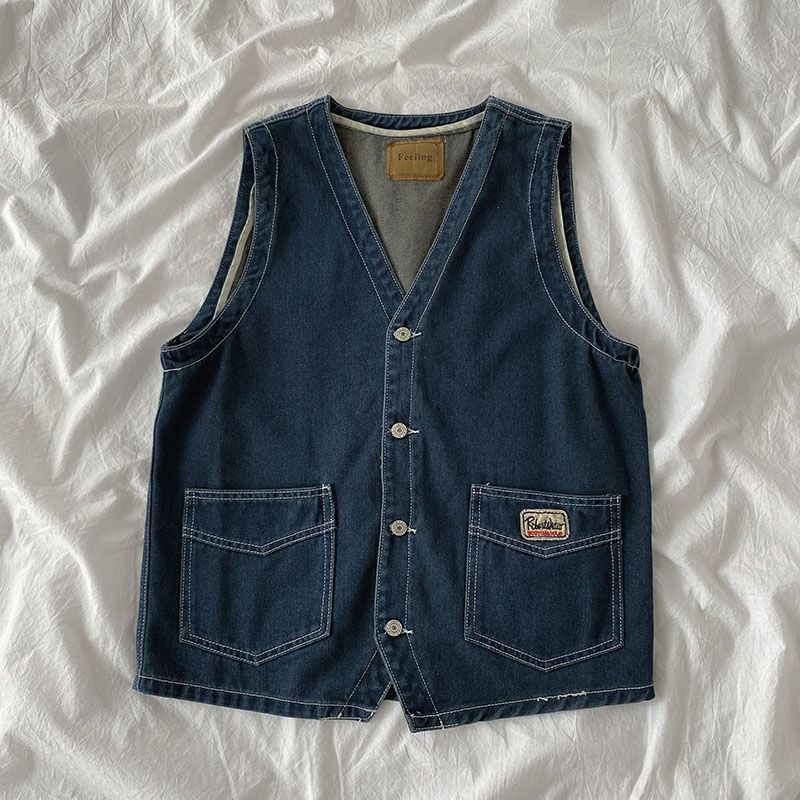Áo Denim Không Tay Thiết Kế Mới Thời Trang Mùa Hè Theo Phong Cách Hàn Quốc Cho Nữ