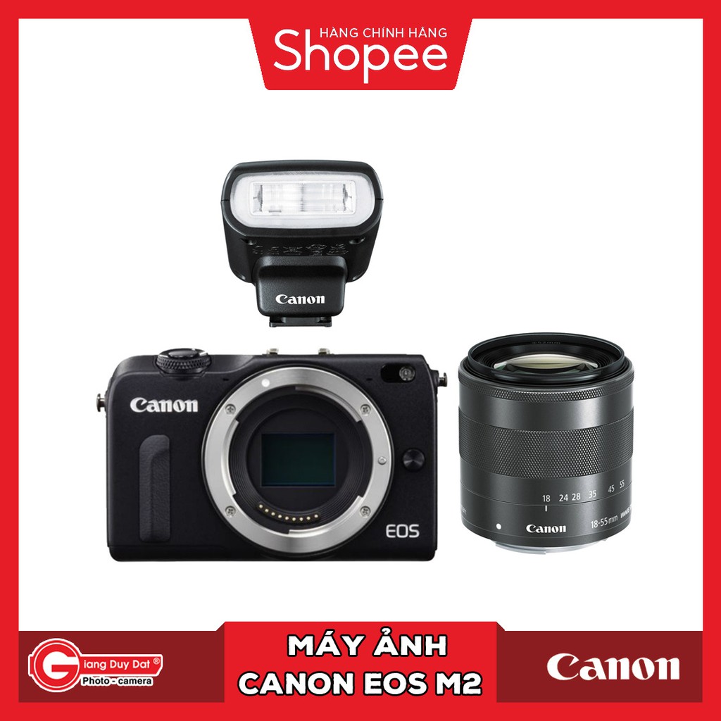 Máy Ảnh Canon EOS M2 Kèm Ống Kính EFM 1855mm + Đèn Flash 90EX