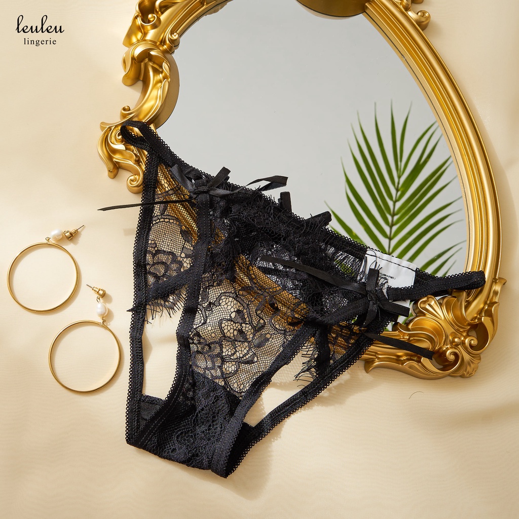 QUẦN LÓT LỌT KHE CHẤT LIỆU REN SIÊU MỀM GẮN NƠ NHỎ LEULEU.LINGERIE