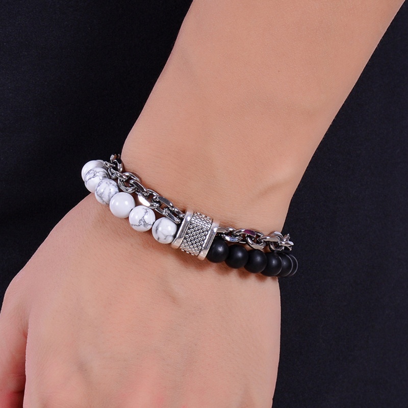 Vòng Tay Chuỗi Hạt Đá Bằng Hợp Kim Đồng