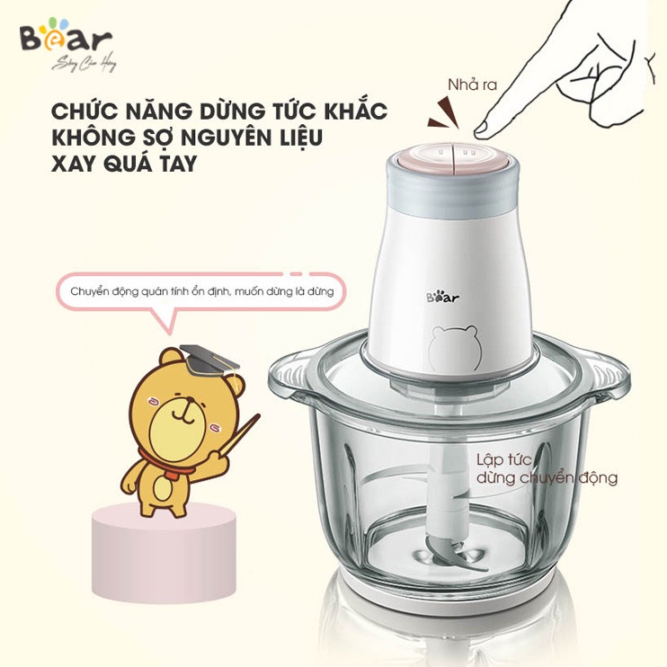 Máy Xay Thịt Đa Năng Bear 2L - FCB20V1 Bảo Hành Chính Hãng 18 Tháng