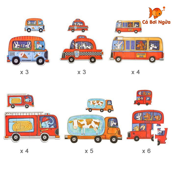 Đồ chơi xếp hình, Bộ xếp hình chính hãng My First Puzzle Mideer Phương Tiện Giao Thông - Car