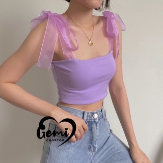 ÁO CROPTOP HAI DÂY THẮT NƠ [GEMI SHOP]