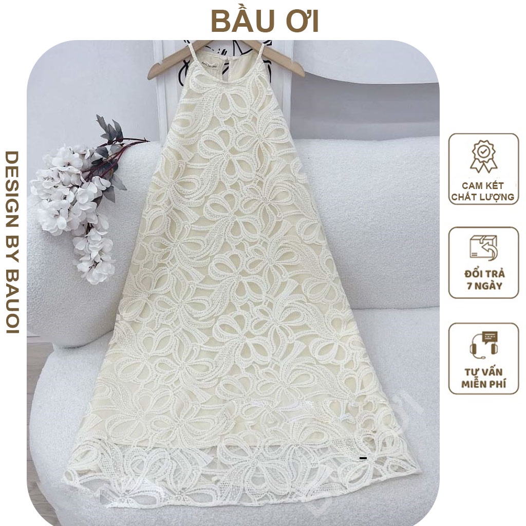 ĐẦM BẦU YẾM HOA REN NỔI TIỂU THƯ SANG CHẢNH - VÁY BẦU THIẾT KẾ HÀNG CAO CẤP ĐI BIỂN ĐI CHƠI ĐI TIỆC