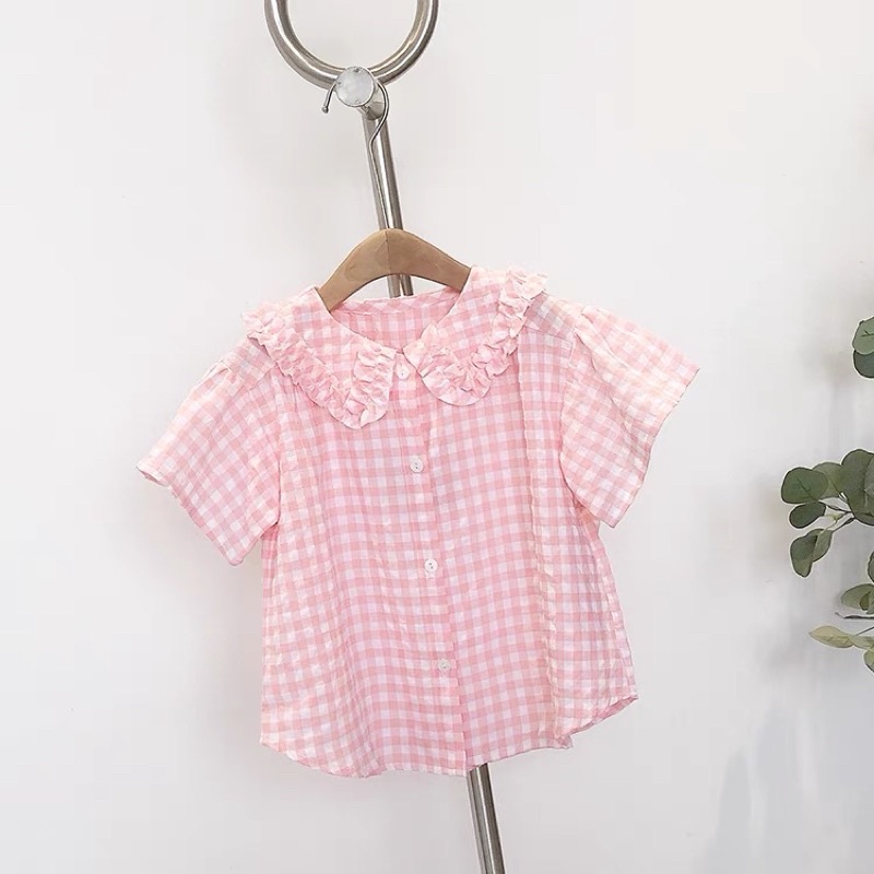 [XẢ HÀNG LẺ MẪU] Áo sơ mi bé 5-7t caro kẻ hồng siêu xinh chất cotton cực mát hàng loại 1 thấm mồ hôi cực đẹp