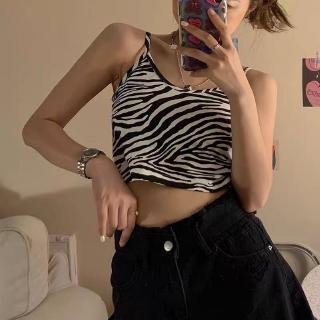 Áo Hai Dây Họa Tiết Kẻ Sọc Màu Sọc Trắng Đen Phong Cách Hàn Quốc Sành Điệu