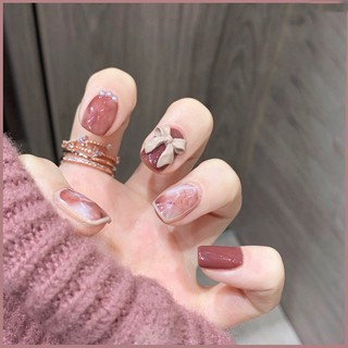 YADORNOS Set 24 Móng Tay Giả Hình Bướm Đơn Giản Đáng Yêu