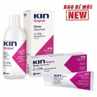 Combo Nước súc miệng và kem đánh răng trị viêm nướu nha chu Kin Gingival