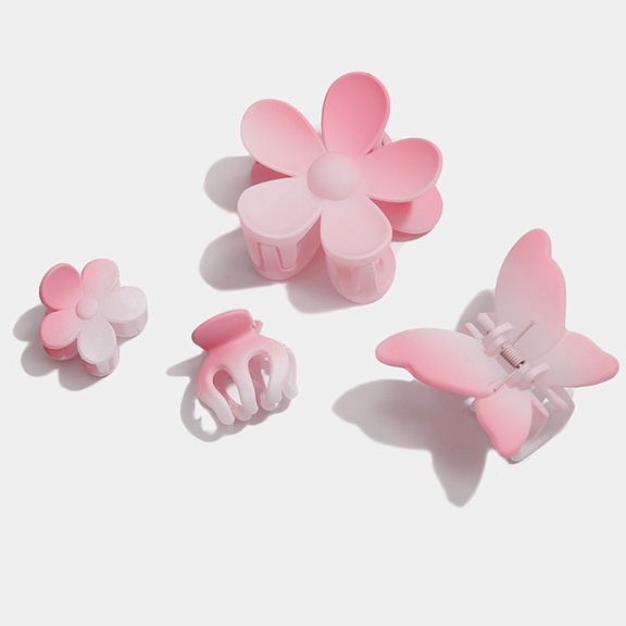 Set 5 Kẹp Tóc Càng Cua Màu Hồng Dễ Thương Jussy Fashion Kiểu Kẹp Tóc Hàn Quốc Nhiều Mẩu Đẹp Đựng Túi Zip
