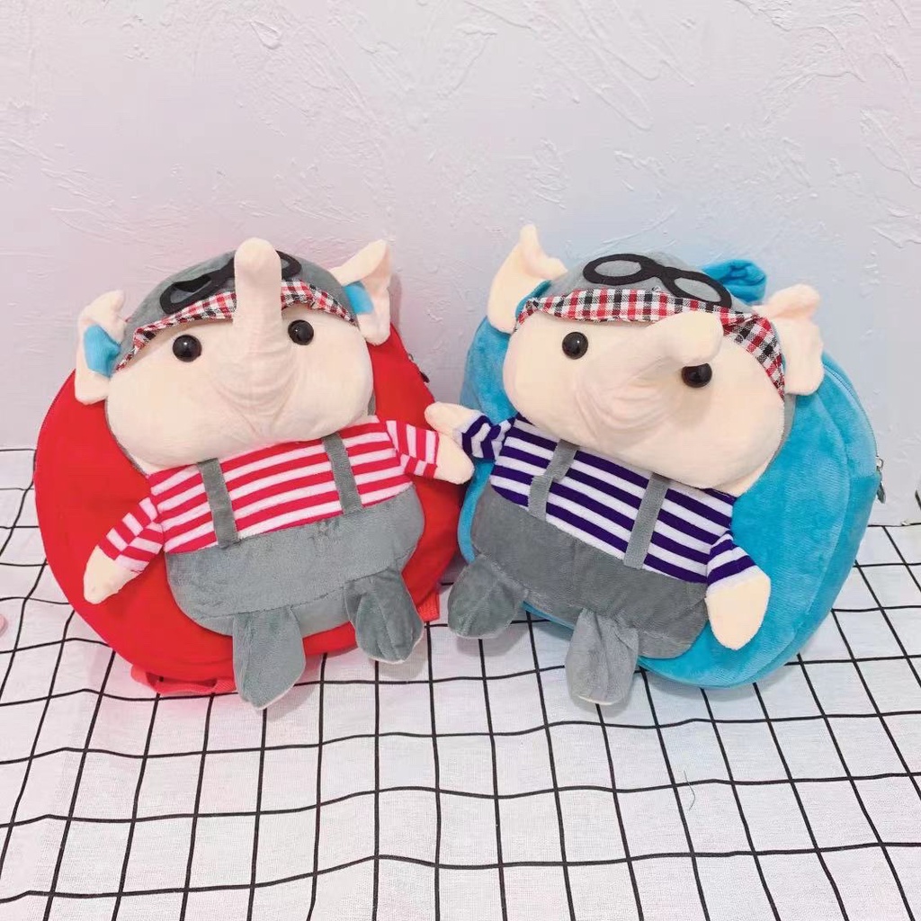 Balo thú bông hình con voi đáng yêu cho bé trai bé gái mẫu giáo mầm non nhà trẻ