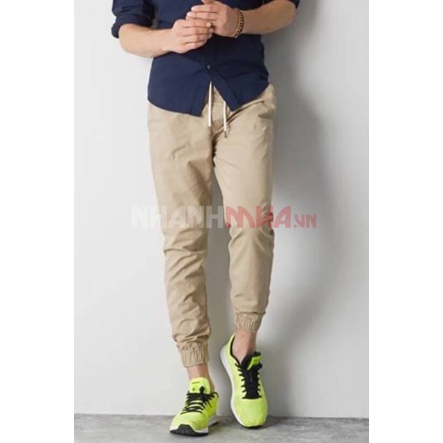 [ FREESHIP] Quần jogger,quần jogger kaki khóa zip chân đủ size M L XL