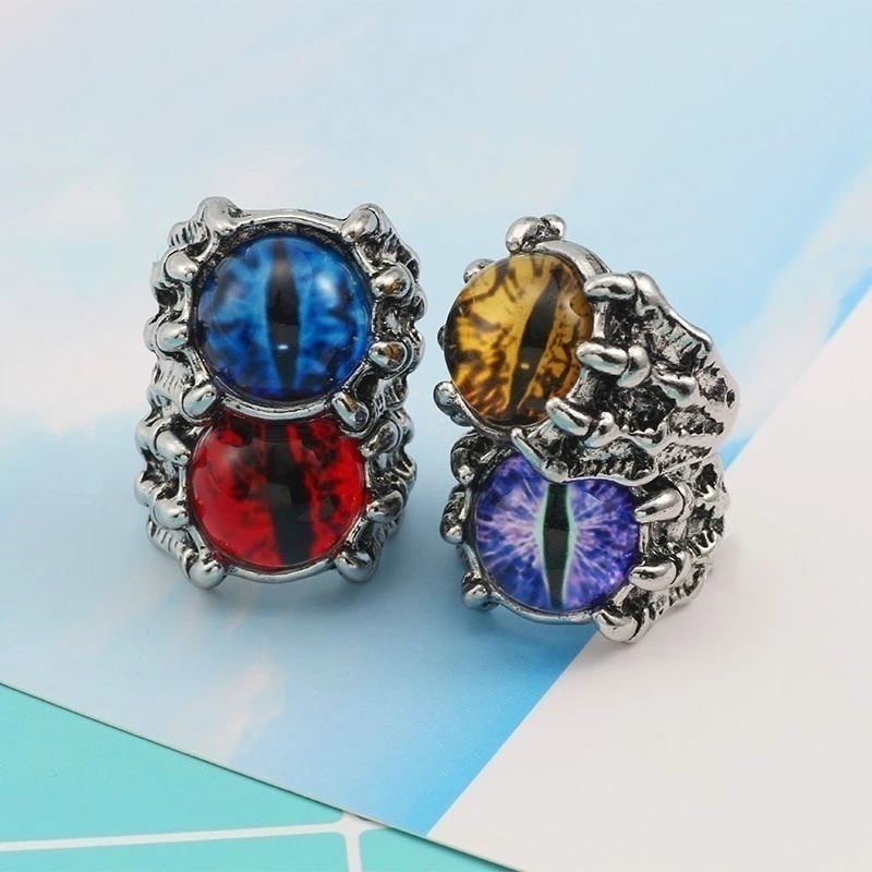 Nhẫn hở hình mắt quỷ thời trang sáng tạo có thể điều chỉnh