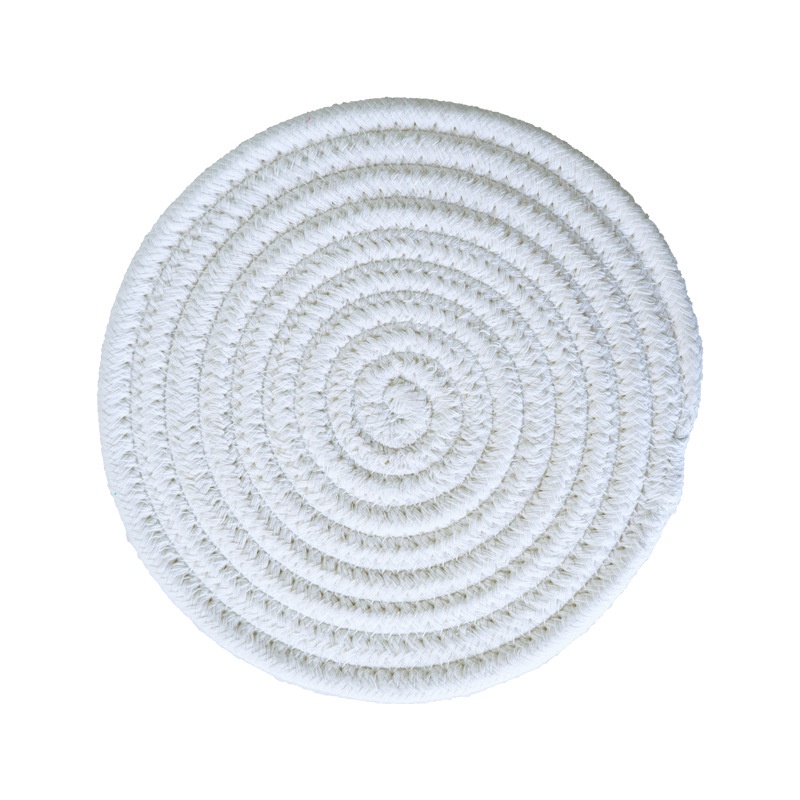 Tấm Lót Bàn Ăn Bằng Dây Cotton Bện Màu Sắc Trơn Cách Nhiệt Tiện Dụng Cho Nhà Bếp