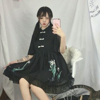 Váy lolita cổ trang cosplay hình hoa - Order 2 tuần Trang Xuka