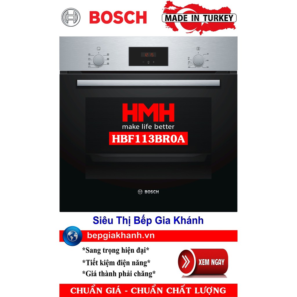 Lò nướng âm tủ Bosch HBF113BR0A nướng 3D cao cấp nhập khẩu Thổ Nhĩ Kỳ