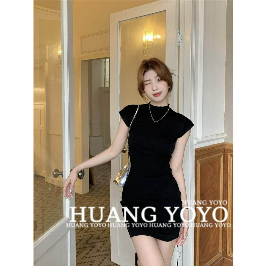 Đầm Mini Tay Ngắn Cổ Tròn Màu Trơn Dáng Ôm Thời Trang Mùa Hè Xinh Xắn Cho Nữ